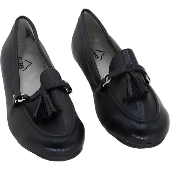 Cliffs by White Mountain Tassel Loafers Black Slip-On Women's US 6.5 W - Picture 1 of 6